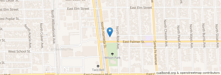 Mapa de ubicacion de Faith Inspirational Missionary Church en Amerika Syarikat, California, Los Angeles County, Compton.