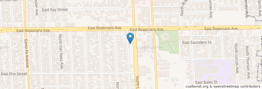 Mapa de ubicacion de McNair Christian Academy en Verenigde Staten, Californië, Los Angeles County, Compton.