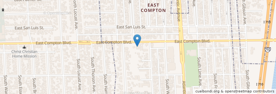 Mapa de ubicacion de Apostolic Assembly Church en Estados Unidos Da América, Califórnia, Los Angeles County, Compton.