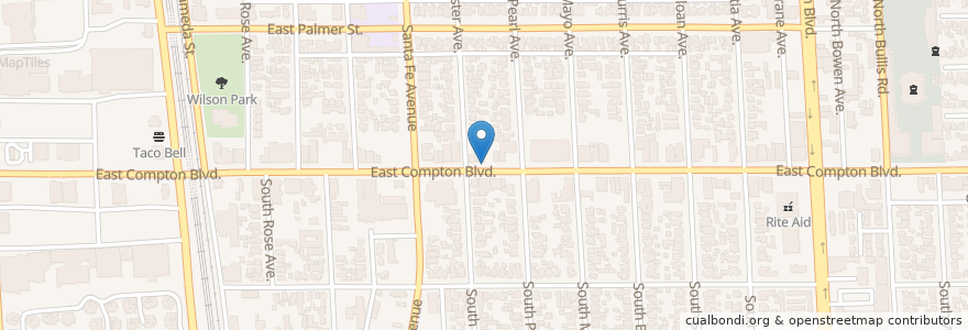Mapa de ubicacion de Life Anew Community Church en Estados Unidos Da América, Califórnia, Los Angeles County, Compton.