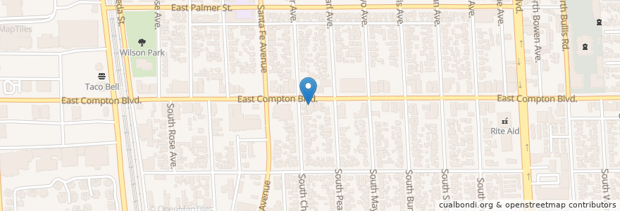 Mapa de ubicacion de Saint Albert The Great Catholic Church en Amerika Birleşik Devletleri, Kaliforniya, Los Angeles County, Compton.