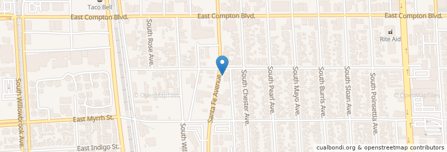 Mapa de ubicacion de Compton Samoan Seventh Day Adventist Church en ایالات متحده آمریکا, کالیفرنیا, Los Angeles County, کامپتن.
