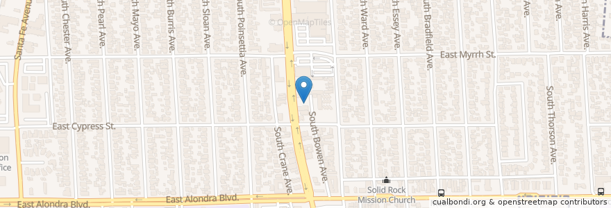 Mapa de ubicacion de Starlight Church en Amerika Syarikat, California, Los Angeles County, Compton.