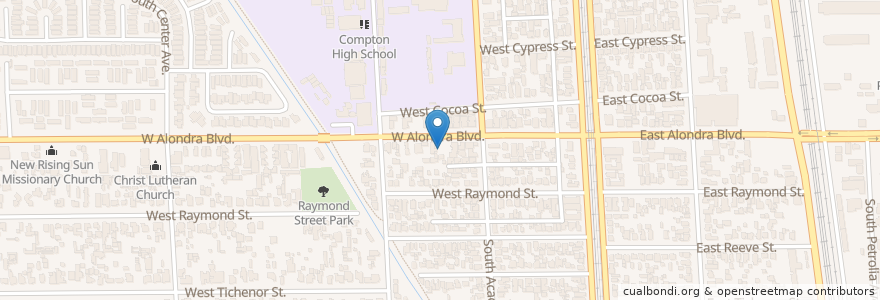 Mapa de ubicacion de Faith Tabernacle Church en Estados Unidos Da América, Califórnia, Los Angeles County, Compton.
