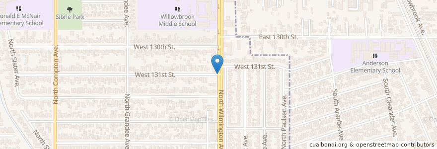 Mapa de ubicacion de Iglesia De Dios Pentecostal en 미국, 캘리포니아주, Los Angeles County.