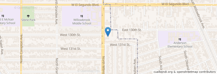Mapa de ubicacion de Crossroads United Methodist Church en Estados Unidos Da América, Califórnia, Los Angeles County.