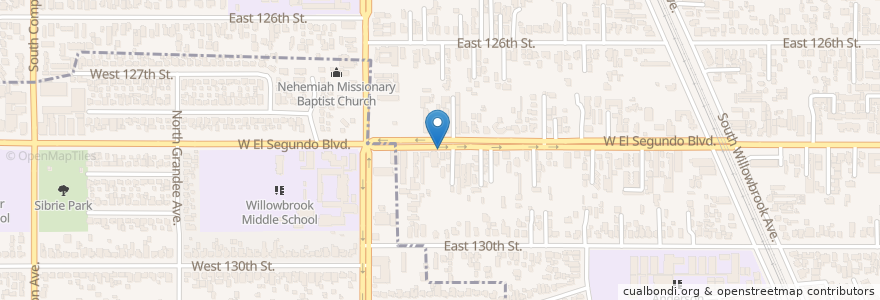 Mapa de ubicacion de Holy Revival Missionary Baptist Church en États-Unis D'Amérique, Californie, Los Angeles County.