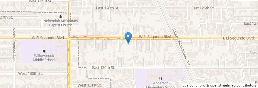 Mapa de ubicacion de Progress Baptist Church en United States, California, Los Angeles County.