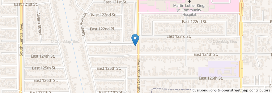 Mapa de ubicacion de Ajalon Temple of Truth Baptist Church en 미국, 캘리포니아주, Los Angeles County.