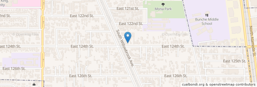 Mapa de ubicacion de New Testimony Temple en Verenigde Staten, Californië, Los Angeles County.