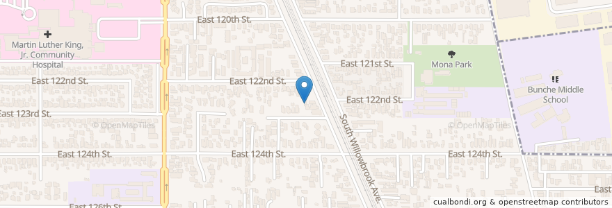 Mapa de ubicacion de God's Temple of Deliverance en Соединённые Штаты Америки, Калифорния, Los Angeles County.