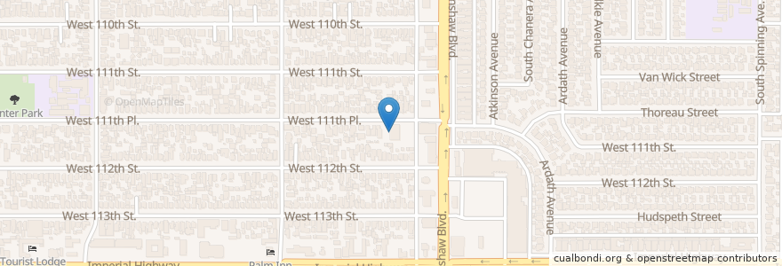Mapa de ubicacion de Dwelling Place First Foursquare Church en United States, California, Los Angeles County, Inglewood.