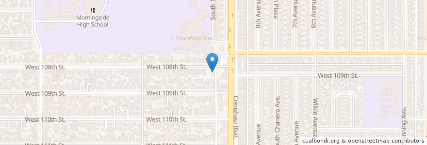 Mapa de ubicacion de Central Baptist Church en United States, California, Los Angeles County, Inglewood.