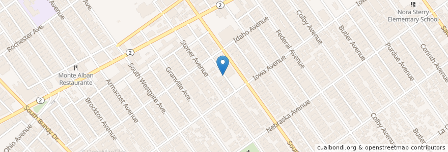 Mapa de ubicacion de West Los Angeles Baptist High School en Amerika Syarikat, California, Los Angeles County, Los Angeles.