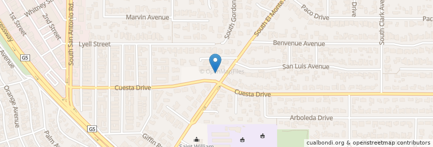 Mapa de ubicacion de Los Altos Lutheran Church en États-Unis D'Amérique, Californie, Santa Clara County, Los Altos.