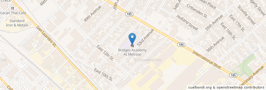 Mapa de ubicacion de Melrose Leadership Academy en Vereinigte Staaten Von Amerika, Kalifornien, Alameda County, Oakland.