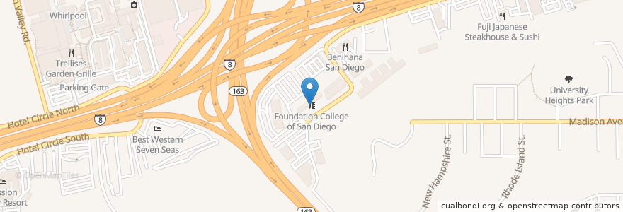 Mapa de ubicacion de Foundation College of San Diego en United States, California, San Diego County, San Diego.