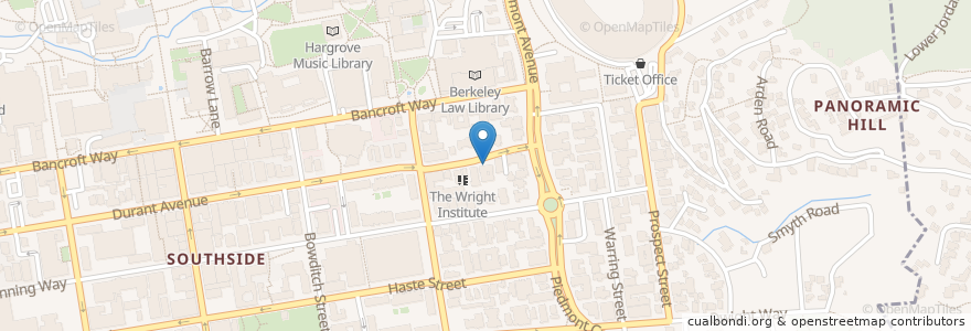 Mapa de ubicacion de The Wright Institute en 미국, 캘리포니아주, 앨러미다 군, Berkeley.