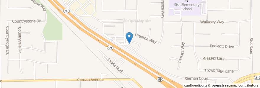 Mapa de ubicacion de Maric College - Modesto en United States, California, Stanislaus County.