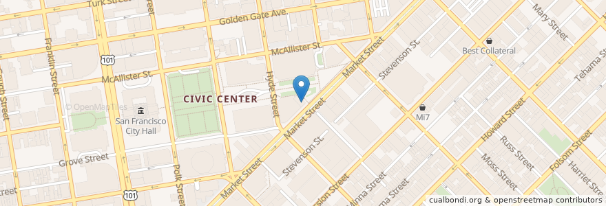 Mapa de ubicacion de City College of San Francisco (CCSF) Civic Center en 미국, 캘리포니아주, 샌프란시스코, 샌프란시스코.