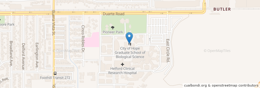 Mapa de ubicacion de Irell & Manella Graduate School of Biological Sciences en United States, California, Los Angeles County, Duarte.