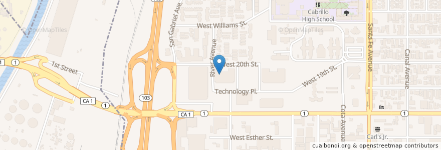 Mapa de ubicacion de WyoTech - Long Beach Campus en United States, California, Los Angeles County, Los Angeles.