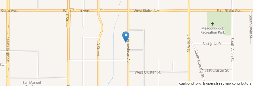 Mapa de ubicacion de Point of Contact Fellowship Church en アメリカ合衆国, カリフォルニア州, San Bernardino County, サンバーナーディーノ.