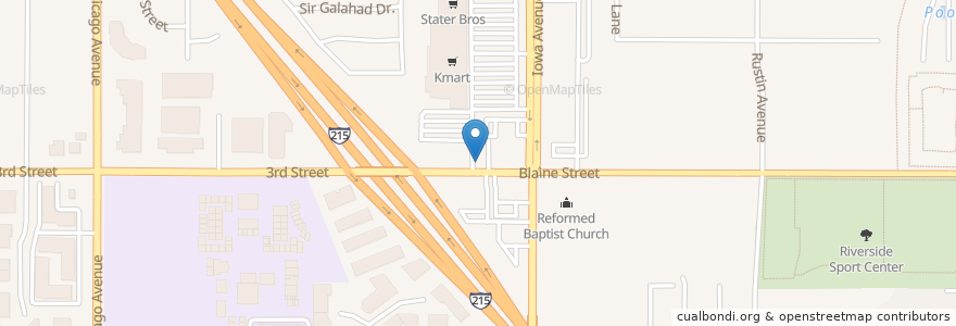 Mapa de ubicacion de Christ Fellowship Church en Estados Unidos Da América, Califórnia, Riverside County, Riverside.