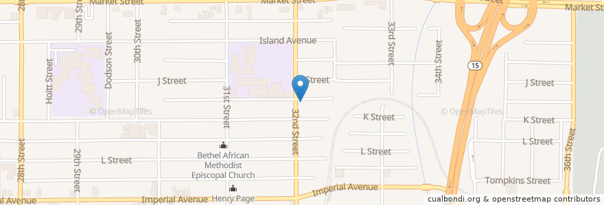 Mapa de ubicacion de Maranatha World Revival Church en 美利坚合众国/美利堅合眾國, 加利福尼亚州/加利福尼亞州, San Diego County, San Diego.