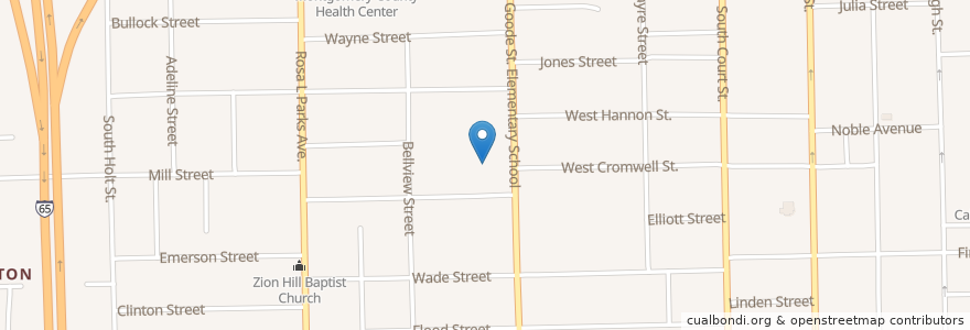 Mapa de ubicacion de Goode Street Elementary School en Соединённые Штаты Америки, Алабама, Montgomery County, Montgomery.
