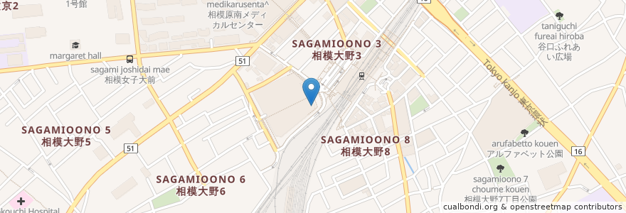 Mapa de ubicacion de Tully's Coffee en Japan, Kanagawa Prefecture, Sagamihara, Minami Ward.