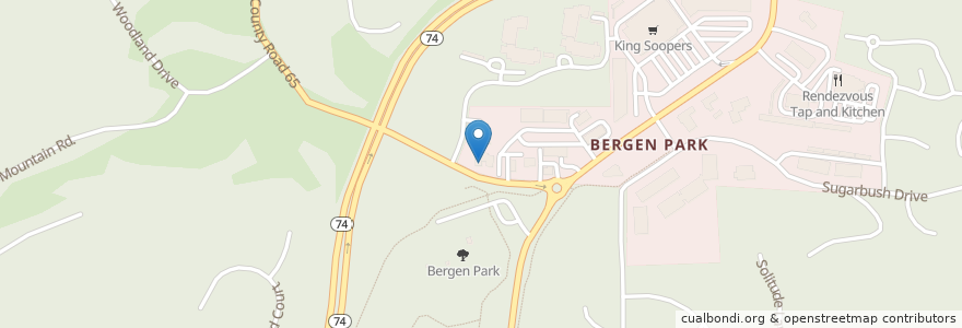 Mapa de ubicacion de Bergen Park Evangelical Free Church en 미국, 콜로라도, Jefferson County.