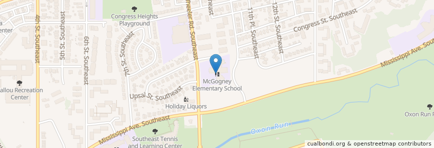 Mapa de ubicacion de McGogney Elementary School en Estados Unidos Da América, Washington, D.C., Washington.