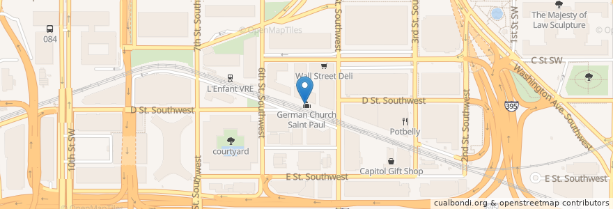 Mapa de ubicacion de German Church Saint Paul en 미국, 워싱턴 D.C., 워싱턴.