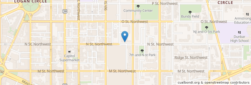 Mapa de ubicacion de Immaculate Conception Catholic Church en United States, Washington, D.C., Washington.