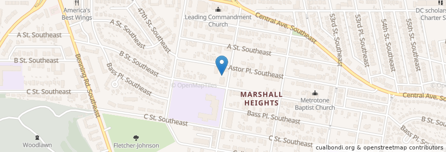 Mapa de ubicacion de First Baptist Church of Marshall Heights en United States, District Of Columbia, Washington.