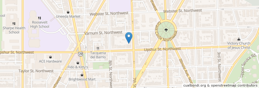 Mapa de ubicacion de New Temple Baptist Church en Estados Unidos Da América, Washington, D.C., Washington.
