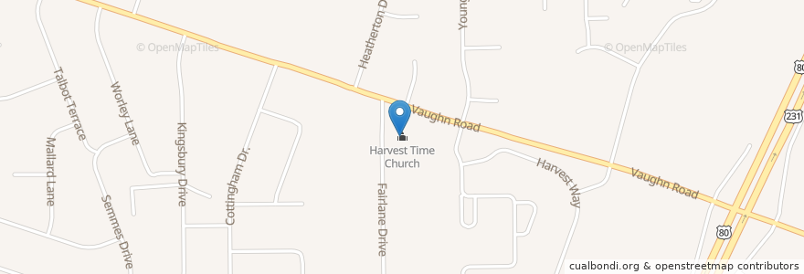 Mapa de ubicacion de Harvest Time Church en Verenigde Staten, Alabama, Montgomery County, Montgomery.