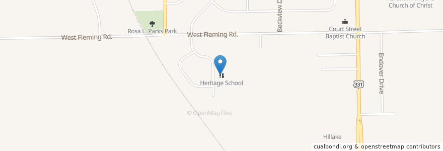 Mapa de ubicacion de Heritage School en 美利坚合众国/美利堅合眾國, 亚拉巴马州, Montgomery County, Montgomery.