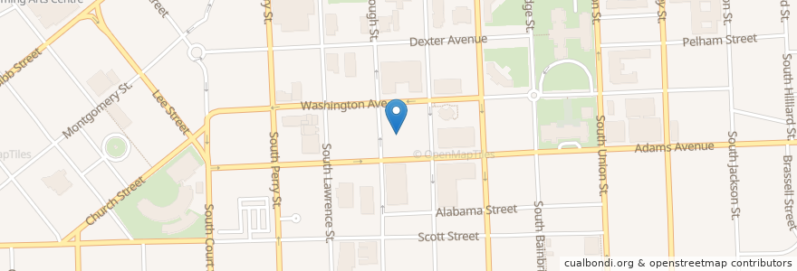 Mapa de ubicacion de Jones Law School en 미국, 앨라배마, Montgomery County, Montgomery.
