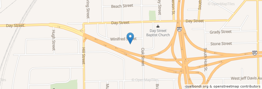 Mapa de ubicacion de Lily Baptist Church en Stati Uniti D'America, Alabama, Montgomery County, Montgomery.