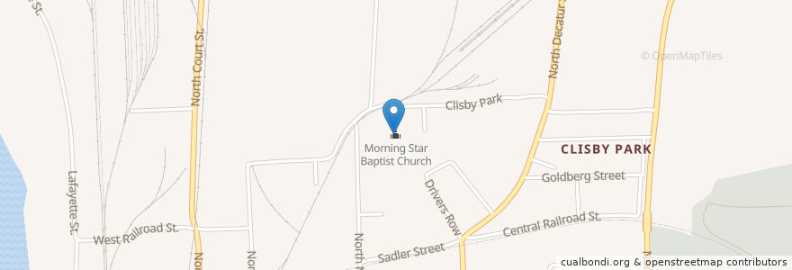Mapa de ubicacion de Morning Star Baptist Church en Verenigde Staten, Alabama, Montgomery County, Montgomery.
