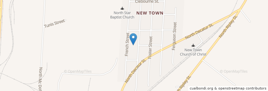 Mapa de ubicacion de Saint Stevenson Baptist Church en États-Unis D'Amérique, Alabama, Montgomery County, Montgomery.