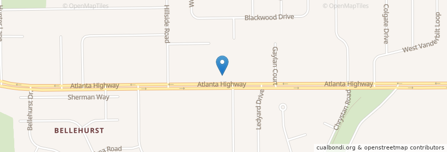 Mapa de ubicacion de Second Baptist Church en Amerika Syarikat, Alabama, Montgomery County, Montgomery.