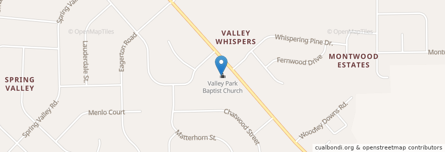 Mapa de ubicacion de Valley Park Baptist Church en 미국, 앨라배마, Montgomery County, Montgomery.