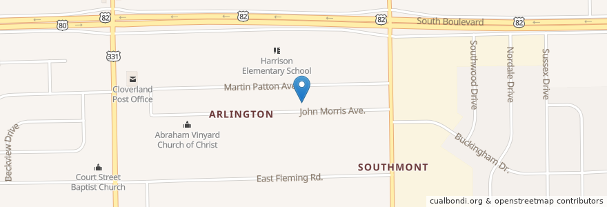 Mapa de ubicacion de Weeping Mary Zion Methodist Church en Verenigde Staten, Alabama, Montgomery County, Montgomery.