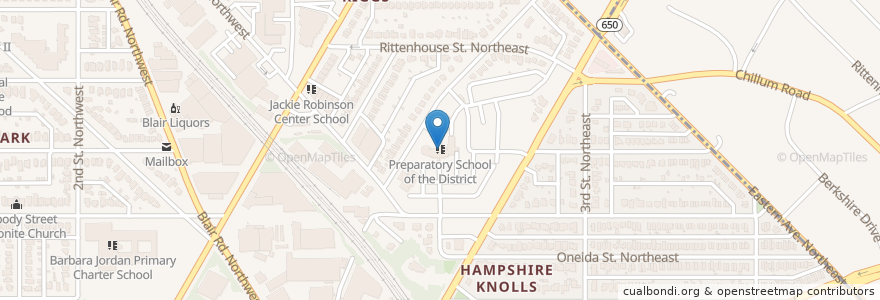 Mapa de ubicacion de Preparatory School of the District en Amerika Syarikat, Washington, D.C., Washington.