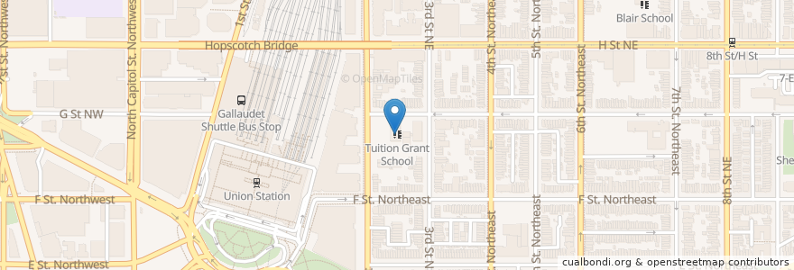 Mapa de ubicacion de Tuition Grant School en Amerika Syarikat, Washington, D.C., Washington.