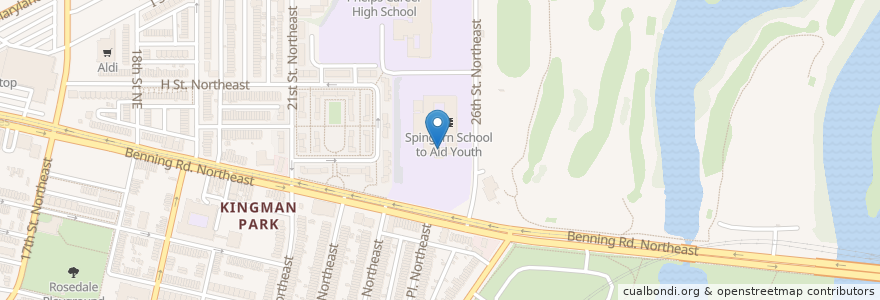 Mapa de ubicacion de Spingarn Center en United States, Washington, D.C., Washington.