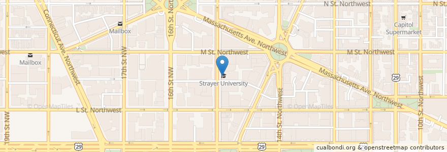 Mapa de ubicacion de Strayer University en 美利坚合众国/美利堅合眾國, 华盛顿哥伦比亚特区/華盛頓特區哥倫比亞特區, 华盛顿/蓽盛頓.
